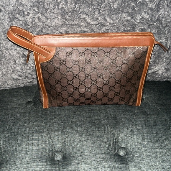 Authentic Gucci Second Bag GG Canvas Leather Brown - Picture 13 of 13